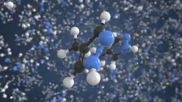 Molecuul van Fomepizol. Moleculair model, lussen naadloze 3d animatie — Stockvideo