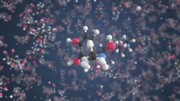 Molecuul van Epinefrine. Moleculair model, lussen naadloze 3d animatie — Stockvideo