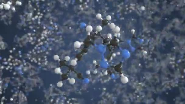 アナストロゾールの分子。分子モデル,シームレスな3Dアニメーションをループ — ストック動画