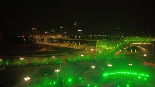 Mosca centro città di notte e Ministero degli Affari Esteri russo MFA edificio, stabilendo time lapse shot — Video Stock