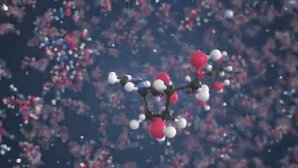 Cytarabine molecule. Molecular model. Looping seamless 3d animation — Stock Video