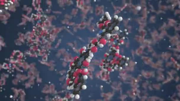 Molecule of Docetaxel. Molecular model, looping seamless 3d animation — Stock Video