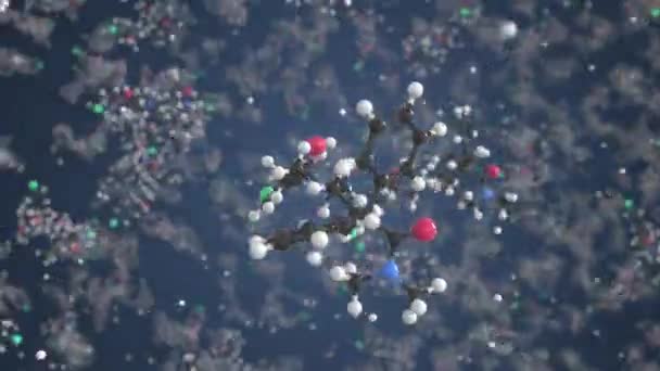 Molecule of Loperamide. Molecular model, looping seamless 3d animation — Stock Video