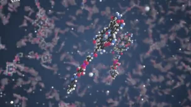 Hydroxocobalamin molecule. Molecular model. Looping seamless 3d animation — Stock Video