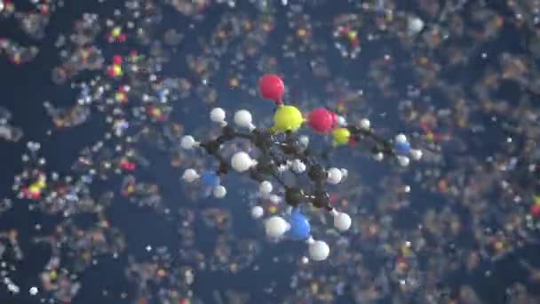 Molekuła dapsonowa. Model molekularny. Bezproblemowa animacja 3D — Wideo stockowe