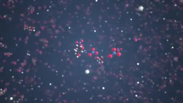 グリセリル三糖の分子。分子モデル,シームレスな3Dアニメーションをループ — ストック動画