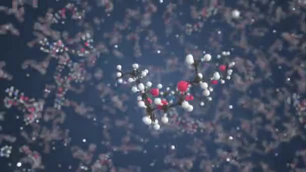 Molekula Bisoprololu. Molekulární model, smyčka bezešvé 3D animace — Stock video