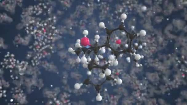 Biperiden molecuul. Moleculair model. Looping naadloze 3D-animatie — Stockvideo