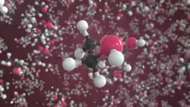 Alcoholmolecuul. Moleculair model. Looping naadloze 3D-animatie — Stockvideo