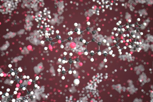 Молекула Симвастатина. Молекулярная модель, концептуальный 3D рендеринг — стоковое фото