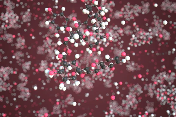 Молекула вітаміну p, виготовлена з кульок, наукова молекулярна модель. Хімічний 3d рендеринг — стокове фото