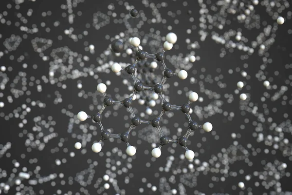 Molécule de triphénylène faite avec des boules, modèle moléculaire scientifique. rendu chimique 3d — Photo