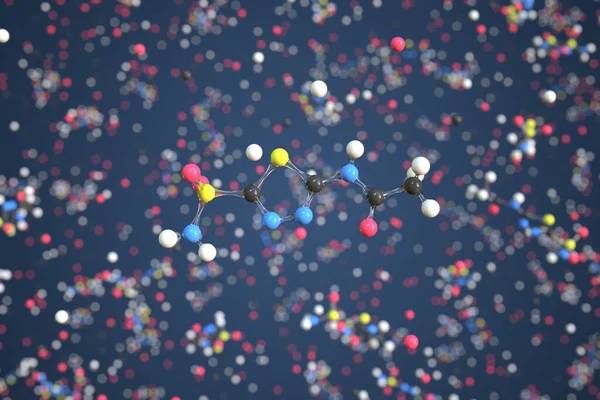 Molekül von Acetazolamid. Molekulares Modell, konzeptuelles 3D-Rendering — Stockfoto