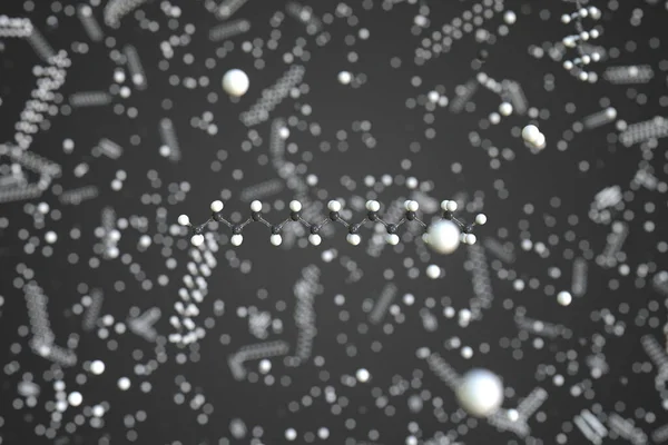 Pentadecane Molekül mit Kugeln, konzeptuelle molekulare Modell. Chemische 3D-Darstellung — Stockfoto