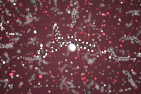 리놀렌산 분자, 과학 분자 모형 , 3d 렌더링 — 스톡 사진