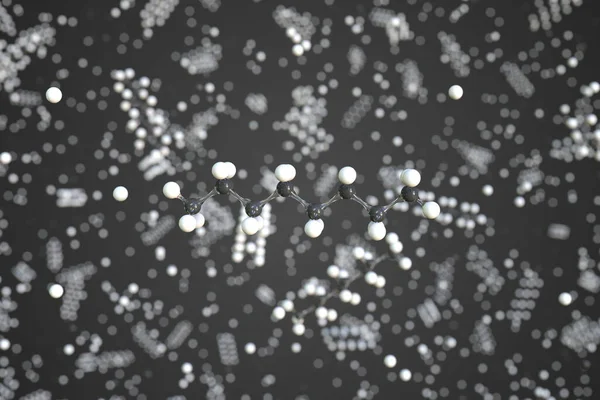 Toplardan yapılmış oktan molekül, kavramsal moleküler model. Kimyasal 3d oluşturma — Stok fotoğraf