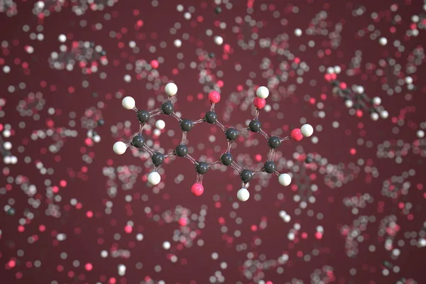 アリザリン分子、概念分子モデル。科学的な3Dレンダリング — ストック写真