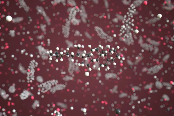 Μόρια χοληστερόλης φτιαγμένα με μπάλες, επιστημονικό μοριακό μοντέλο. Χημική 3d απόδοση — Φωτογραφία Αρχείου