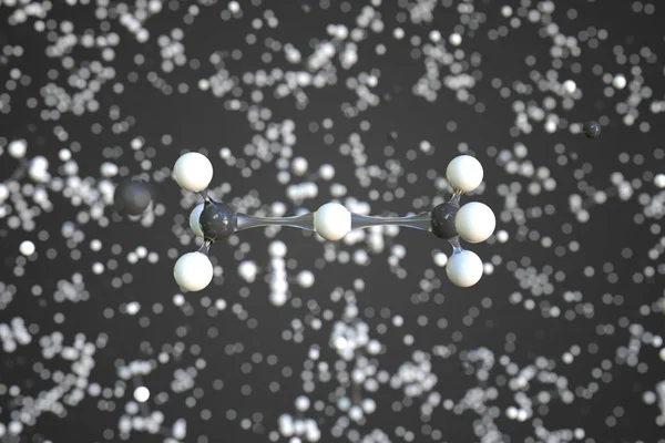 Dimethylrtuťová molekula, koncepční molekulární model. Chemické 3D vykreslování — Stock fotografie