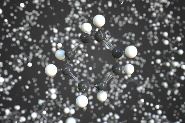 Molecule of cyclooctatetraene, conceptual molecular model. Scientific 3d rendering — Stock Photo, Image