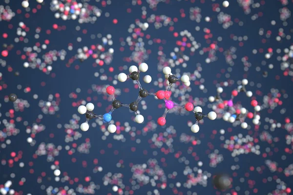 Monokrotophos Molekül mit Kugeln, konzeptuelle molekulare Modell. Chemische 3D-Darstellung — Stockfoto