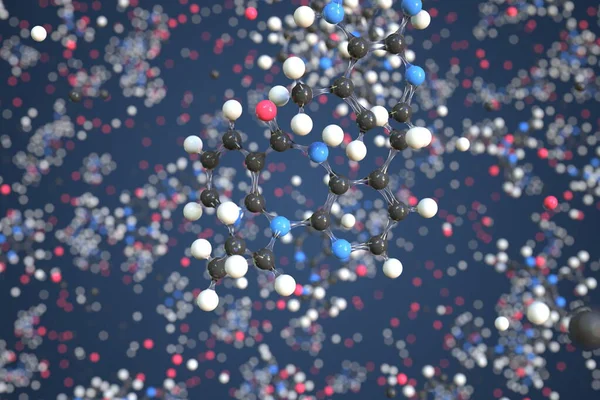 Nevirapin-Molekül. Konzeptionelles molekulares Modell. Chemische 3D-Darstellung — Stockfoto