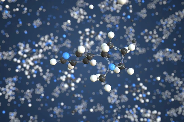Molécule de nicotine. Modèle moléculaire conceptuel. rendu chimique 3d — Photo