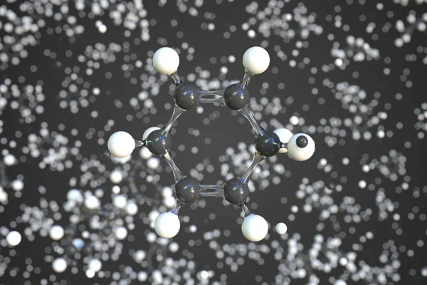 Μόριο 1,4-κυκλοεξαδιενίου. Εννοιολογικό μοριακό μοντέλο. Χημική 3d απόδοση — Φωτογραφία Αρχείου