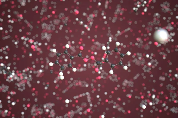Molekuła nadtlenku benzoilu. Konceptualny model molekularny. Chemiczne renderowanie 3d — Zdjęcie stockowe