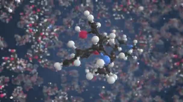 Morfinmolekylen. Molekylär modell. Sömlös 3D-animering — Stockvideo