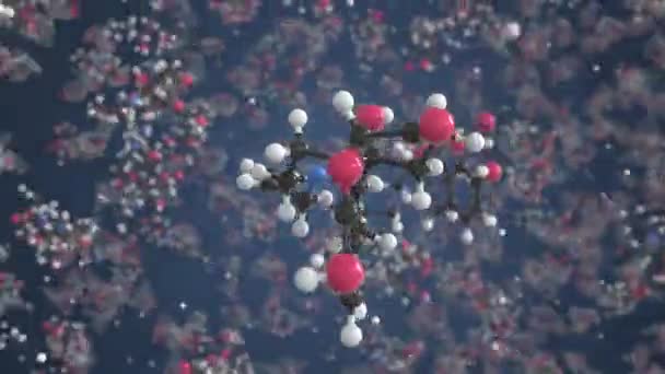 Naloxon molecuul. Moleculair model. Looping naadloze 3D-animatie — Stockvideo
