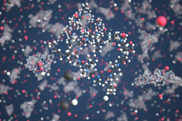 Molecola di ciclosporina. Modello molecolare concettuale. Rendering chimico 3d — Foto Stock