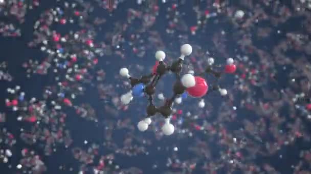 Molekyler av generisk paracetamol. Molekylär modell, looping sömlös 3D-animation — Stockvideo