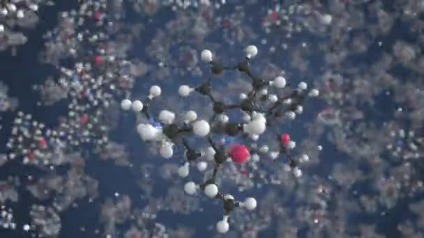 Molecuul van generiek methadon. Moleculair model, lussen naadloze 3d animatie — Stockvideo