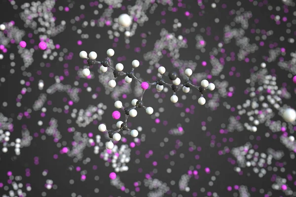 Μόριο τριβουτυλοφωσφίνης με μπάλες, επιστημονικό μοριακό μοντέλο. Χημική 3d απόδοση — Φωτογραφία Αρχείου