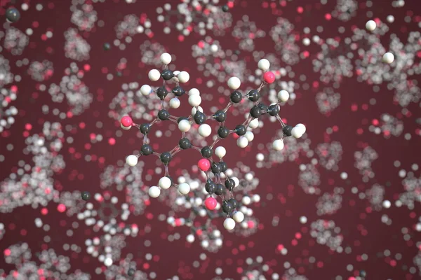 Cząsteczka tymoloftaleiny, naukowy model molekularny, renderowanie 3d — Zdjęcie stockowe