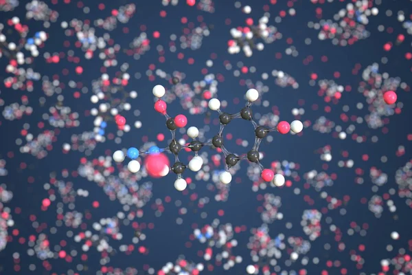 Molekül von Carbidopa. Molekulares Modell, konzeptuelles 3D-Rendering — Stockfoto