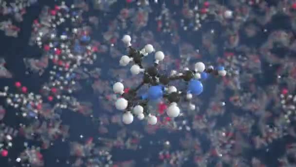Molekuła Pilokarpiny. Model molekularny, płynna animacja 3D — Wideo stockowe