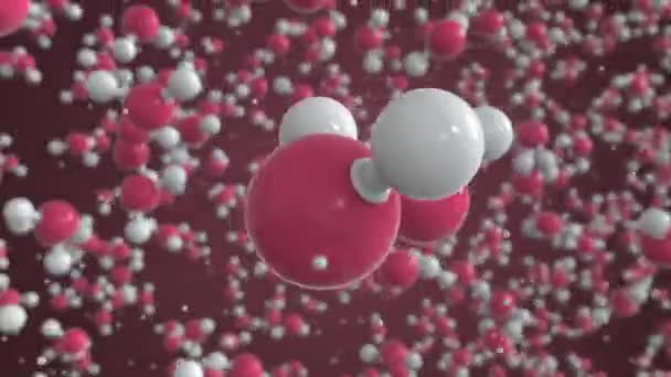 Molekula kyslíku. Molekulární model. Smyčka plynulé 3D animace — Stock video