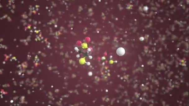 Generikus mezna molekulája. Molekuláris modell, zökkenőmentes 3D animáció — Stock videók