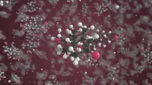 Molécule de noréthistérone. Modèle moléculaire. Boucle sans couture animation 3d — Video