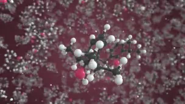 Molécule de propofol générique. Modèle moléculaire, animation 3D sans couture en boucle — Video