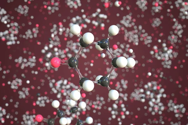 环己酮分子由球制成，科学的分子模型。化学3D渲染 — 图库照片