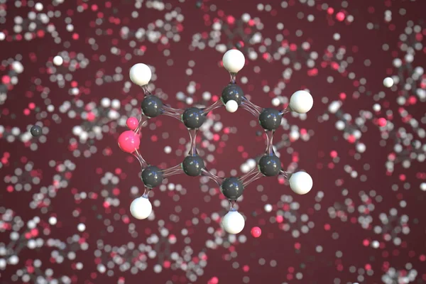 Ισοβενζοφουράνιο μόριο, επιστημονικό μοριακό μοντέλο, 3d rendering — Φωτογραφία Αρχείου