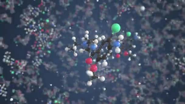 Molekül von Metoclopramid. Molekulares Modell, nahtlose 3D-Animation in Schleifen — Stockvideo