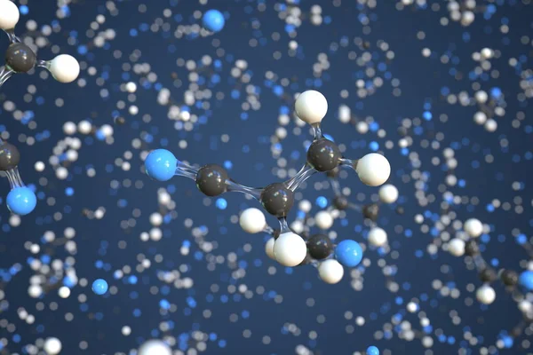 Molécule d'acrylonitrile. Modèle moléculaire conceptuel. rendu chimique 3d — Photo