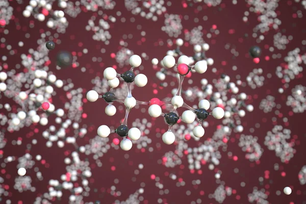 二甲基酮分子由球制成，概念分子模型。化学3D渲染 — 图库照片
