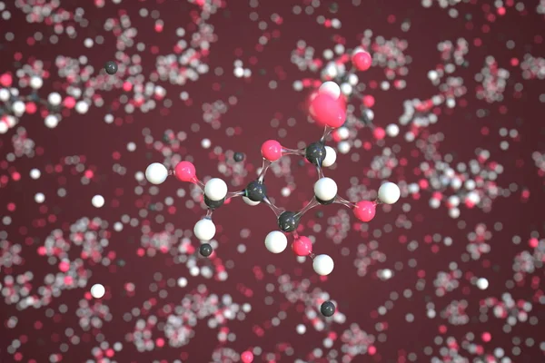 Cząsteczka rybofuranozy, naukowy model molekularny, renderowanie 3d — Zdjęcie stockowe