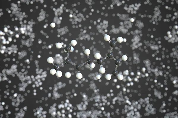 Myrcen-Molekül, wissenschaftliches Molekularmodell, 3D-Rendering — Stockfoto