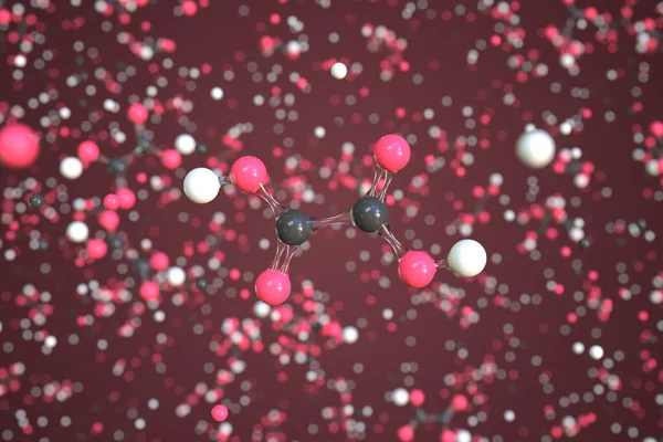 Όξαλικό οξύ μόριο κατασκευασμένο με μπάλες, εννοιολογικό μοριακό μοντέλο. Χημική 3d απόδοση — Φωτογραφία Αρχείου